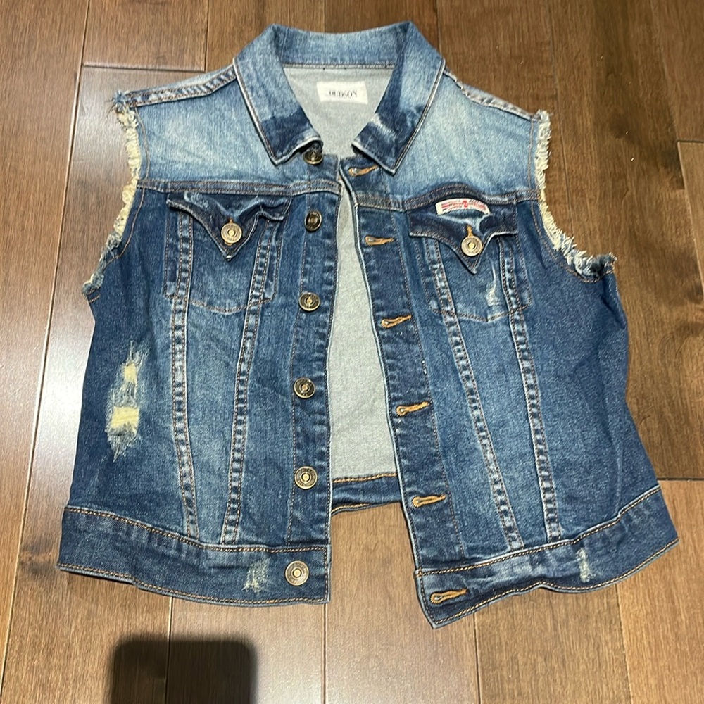 Hudson kids cut off denim jacket sz 14-16